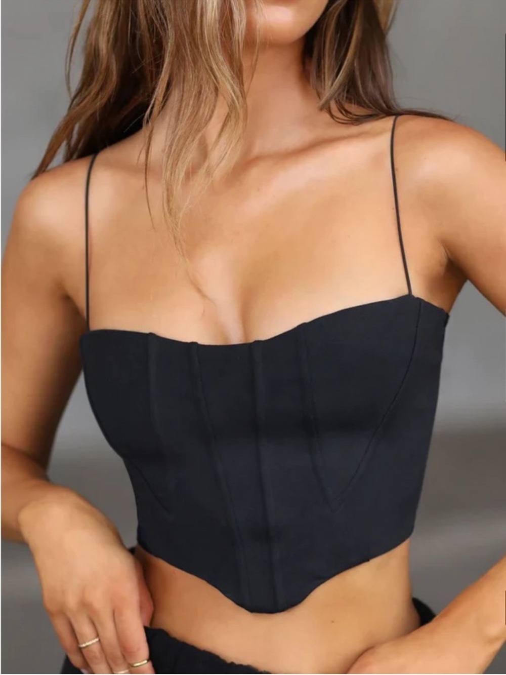 Joah Brown Contour Corset in Sueded Onyx BNWT